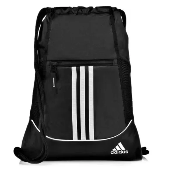 NWT Black Adidas Alliance II Sackpack Drawstring Bag - Picture 1 of 5